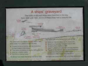Ship graveyard signage on the Quail Island loop track